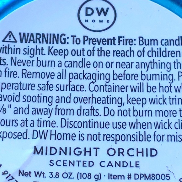 DW HOME CANLDE MIDNIGHT ORCHID RICHLY SCENTED NEW 1 WICK MINI - Picture 3 of 3